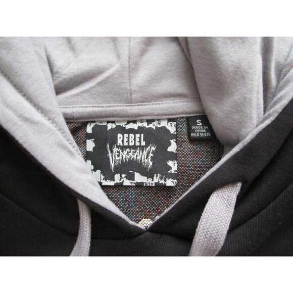New Rebel Vengeance Embroidered Grim Reaper Skeleton Pullover Hoodie Sz S(NW177) - Picture 8 of 8